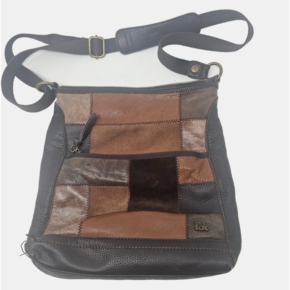 The Sak Handbags - The Sak Lucia Women's Leather Purse Brown Patchwork Crossbody Shoulder Bag